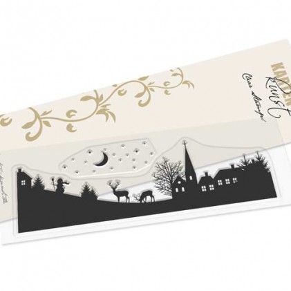 Stempel Karten-Kunst - Skyline Winter Village